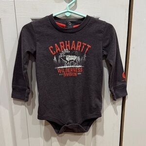 Carhartt Kids Charcoal Long Sleeve Bodysuit